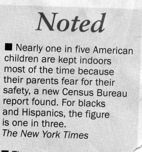 A New York Times excerpt notes that nearly one in five American children are kept indoors for safety reasons—and for Black and Hispanic children, the figure is one in three—highlighting concerns that underscore the importance of Summer Camp safety.
