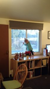 We encourage all kinds of art at home, we draw on all our windows!